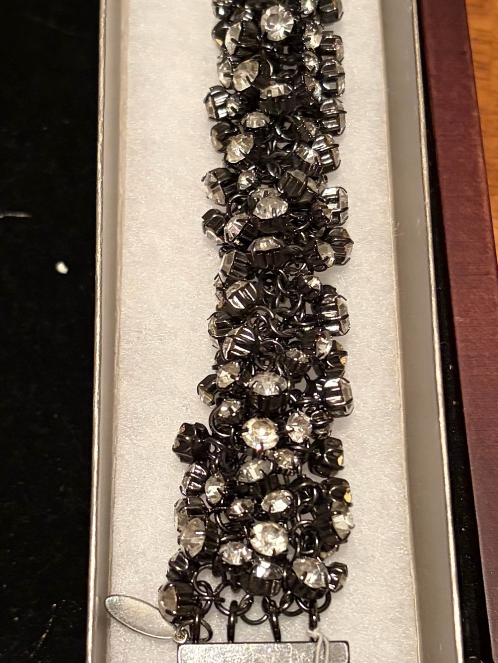 Nordstrom TASHA Black and Clear Crystal Cluster Bracelet
